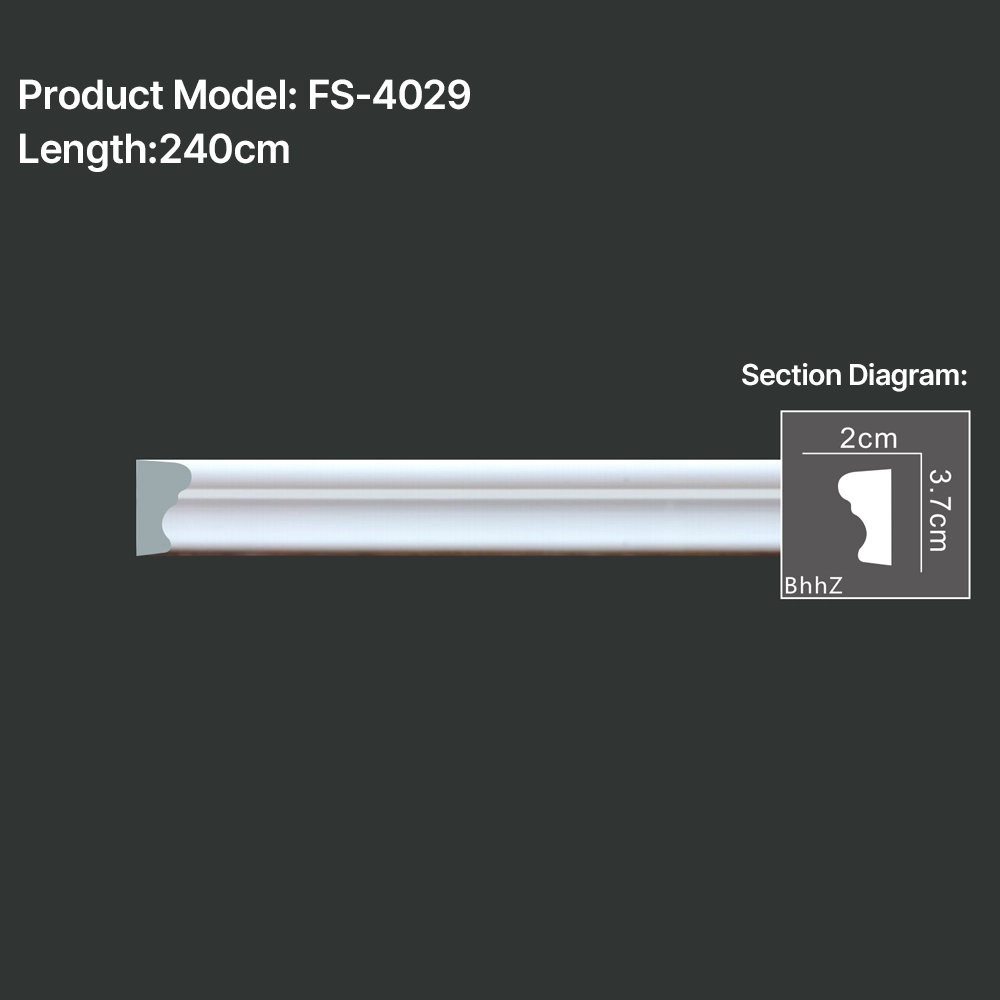 FS-4029 PU Plain Chair Rail Moulding