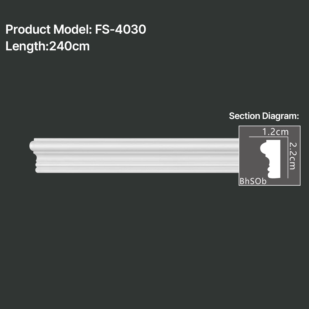 FS-4030 PU Plain Chair Rail Moulding