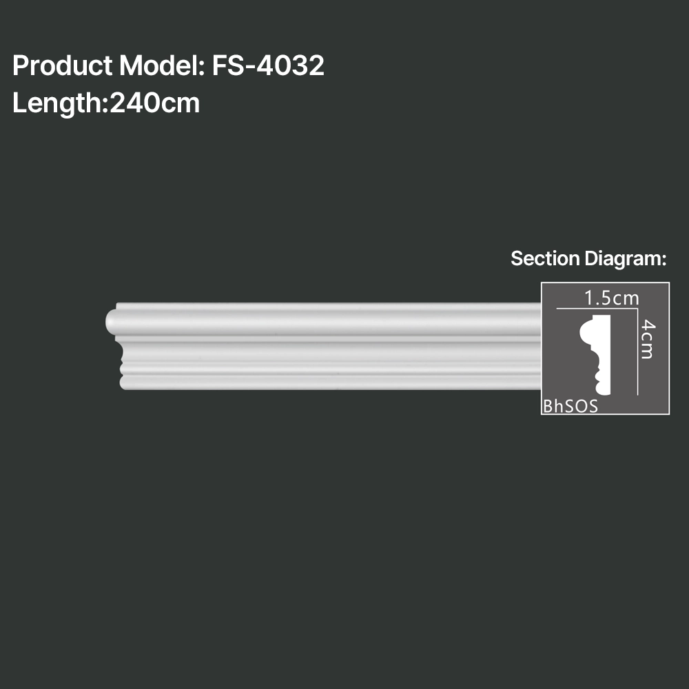 FS-4032 PU Plain Chair Rail Moulding