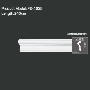 FS-4035 PU Plain Chair Rail Moulding
