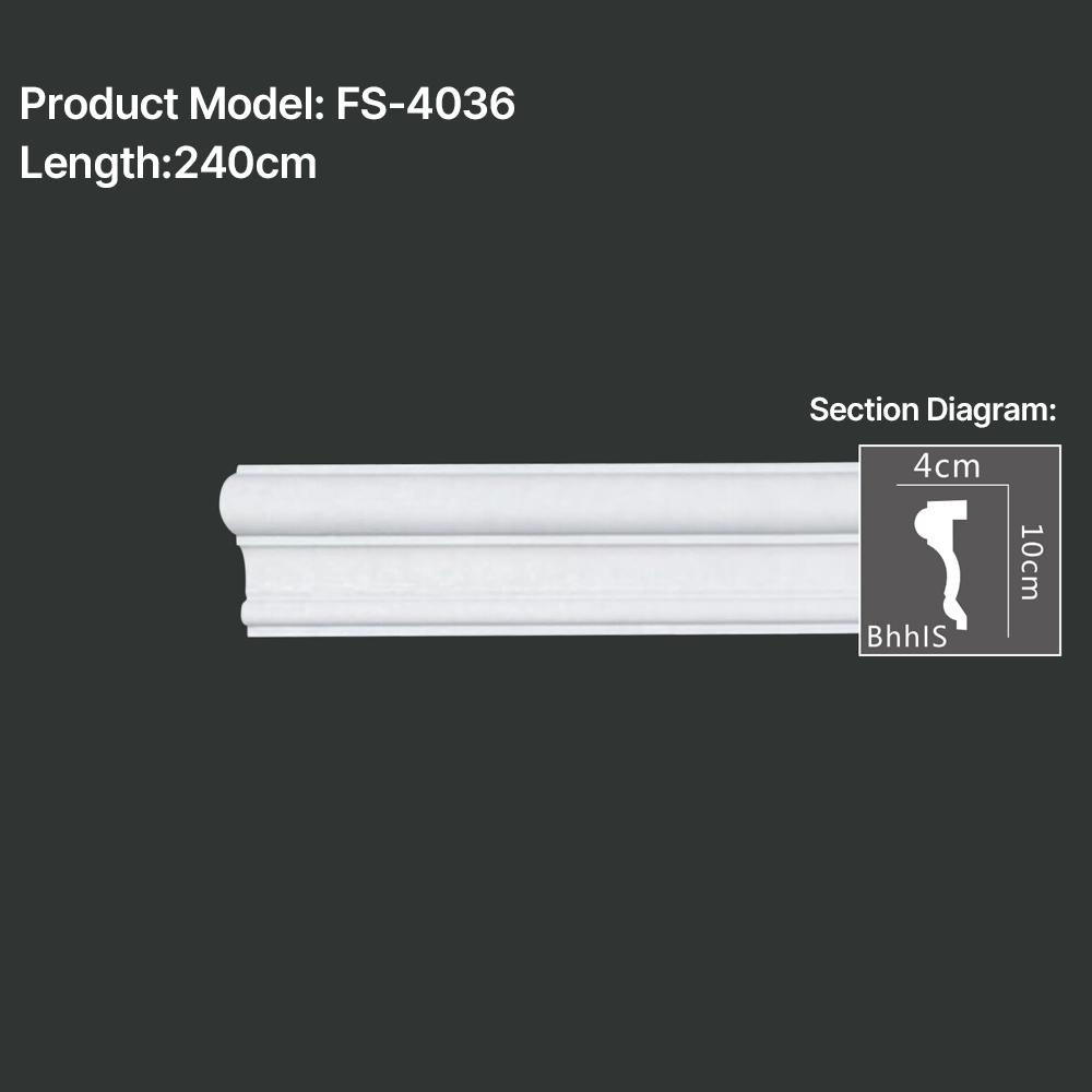FS-4036 PU Plain Chair Rail Moulding