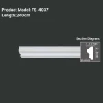 FS-4037 PU Plain Chair Rail Moulding