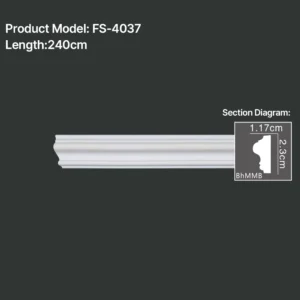 FS-4037 PU Plain Chair Rail Moulding