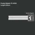 FS-4039 PU Plain Chair Rail Moulding