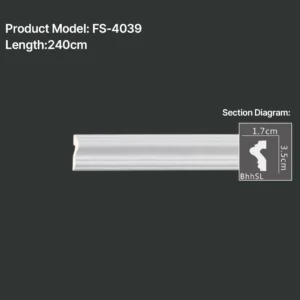 FS-4039 PU Plain Chair Rail Moulding