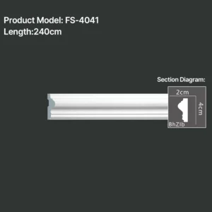 FS-4041 PU Plain Chair Rail Moulding