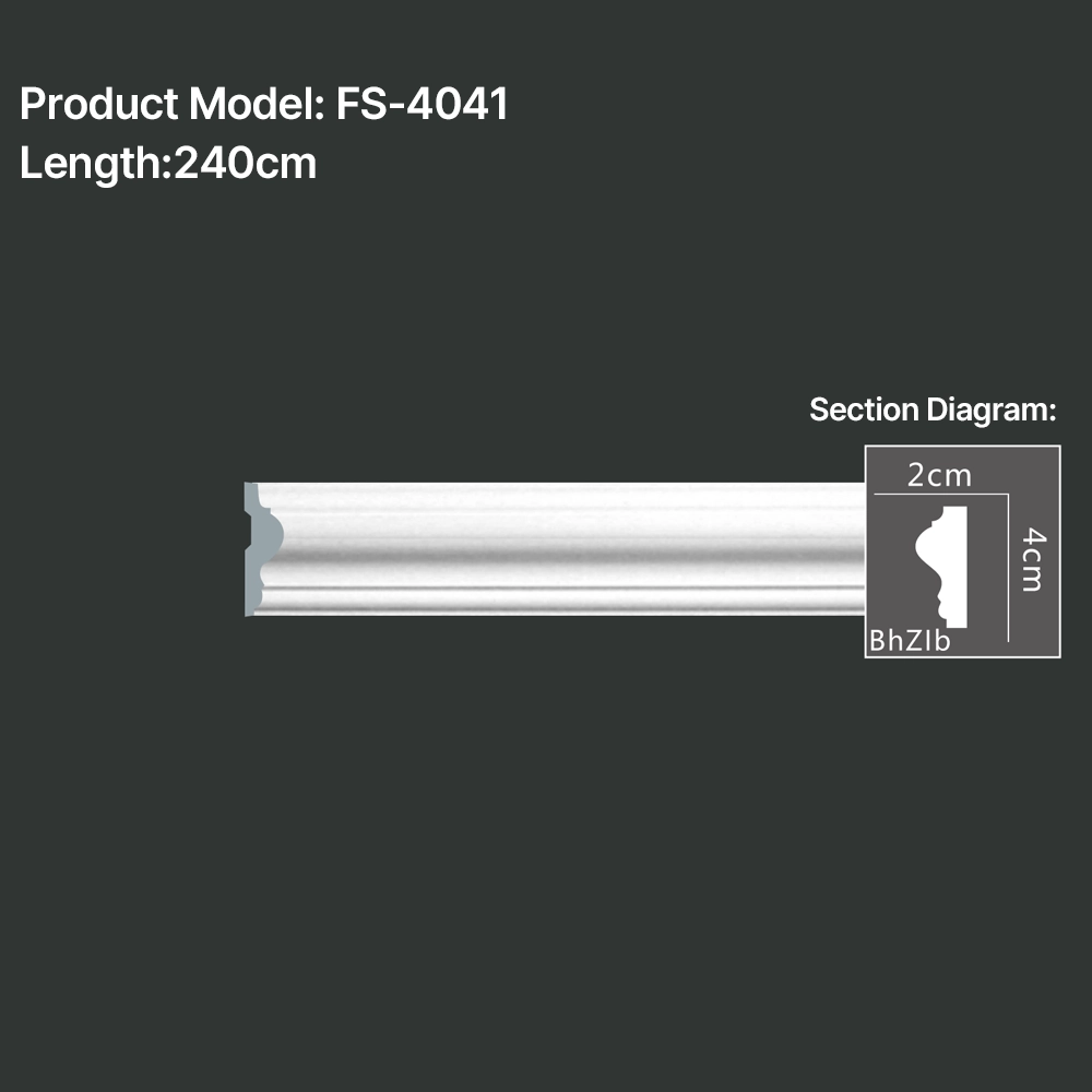 FS-4041 PU Plain Chair Rail Moulding