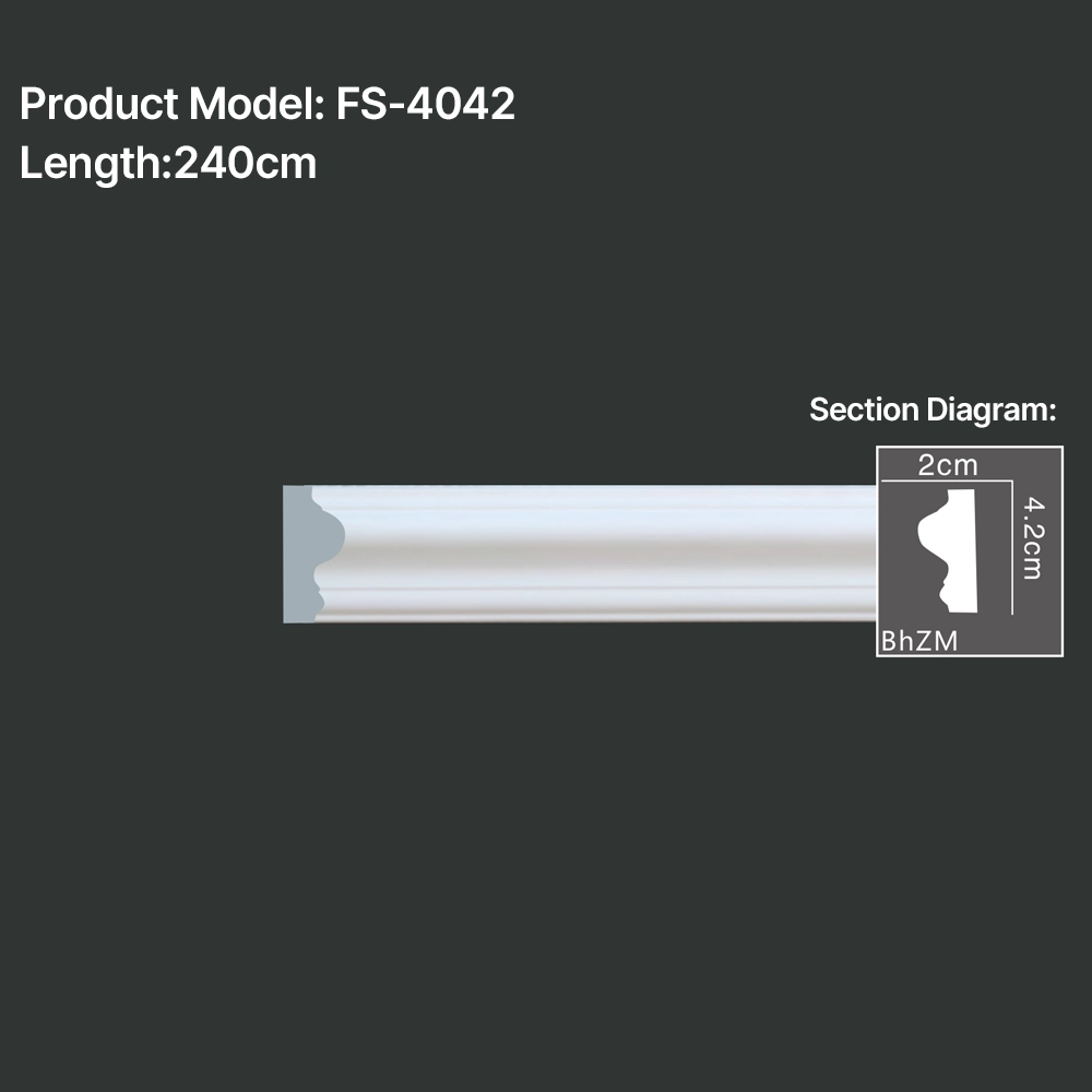 FS-4042 PU Plain Chair Rail Moulding