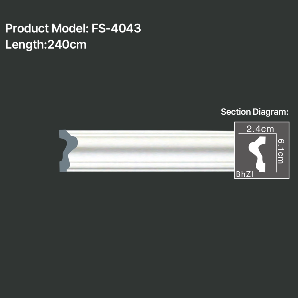 FS-4043 PU Plain Chair Rail Moulding