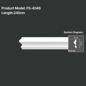 FS-4046 PU Plain Chair Rail Moulding