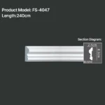 FS-4047 PU Plain Chair Rail Moulding