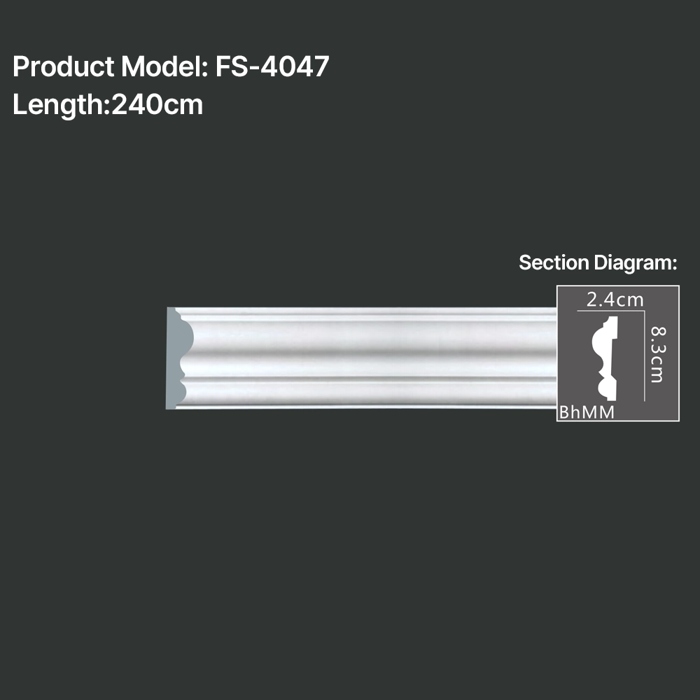 FS-4047 PU Plain Chair Rail Moulding