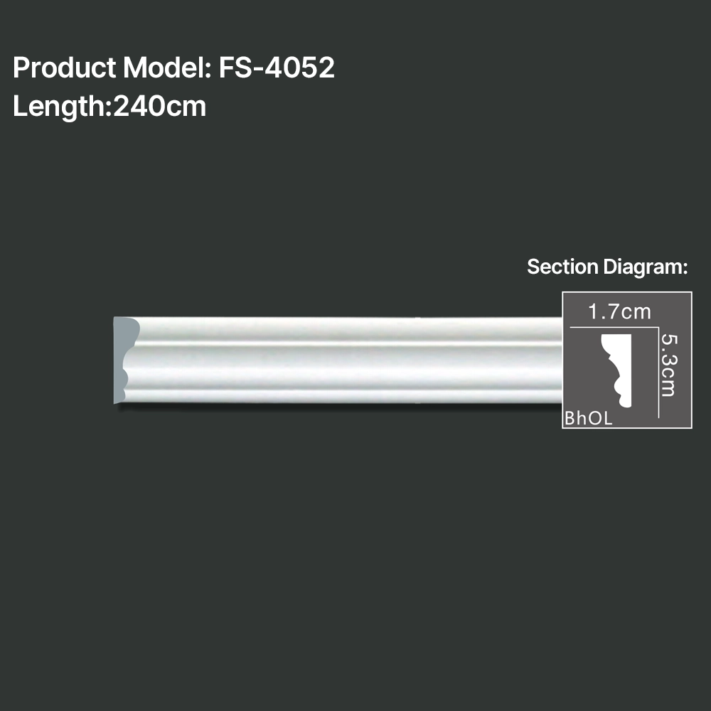 FS-4052 PU Plain Chair Rail Moulding