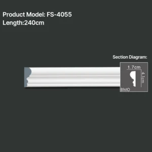 FS-4135 PU Plain Chair Rail Moulding
