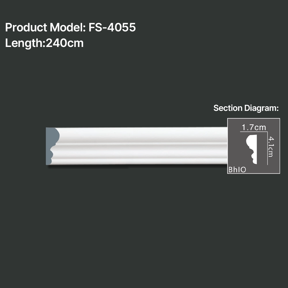 FS-4135 PU Plain Chair Rail Moulding
