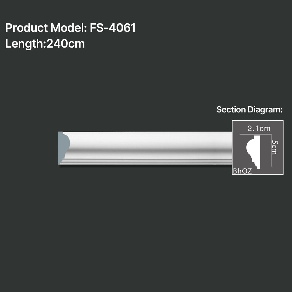 FS-4061 PU Plain Chair Rail Moulding