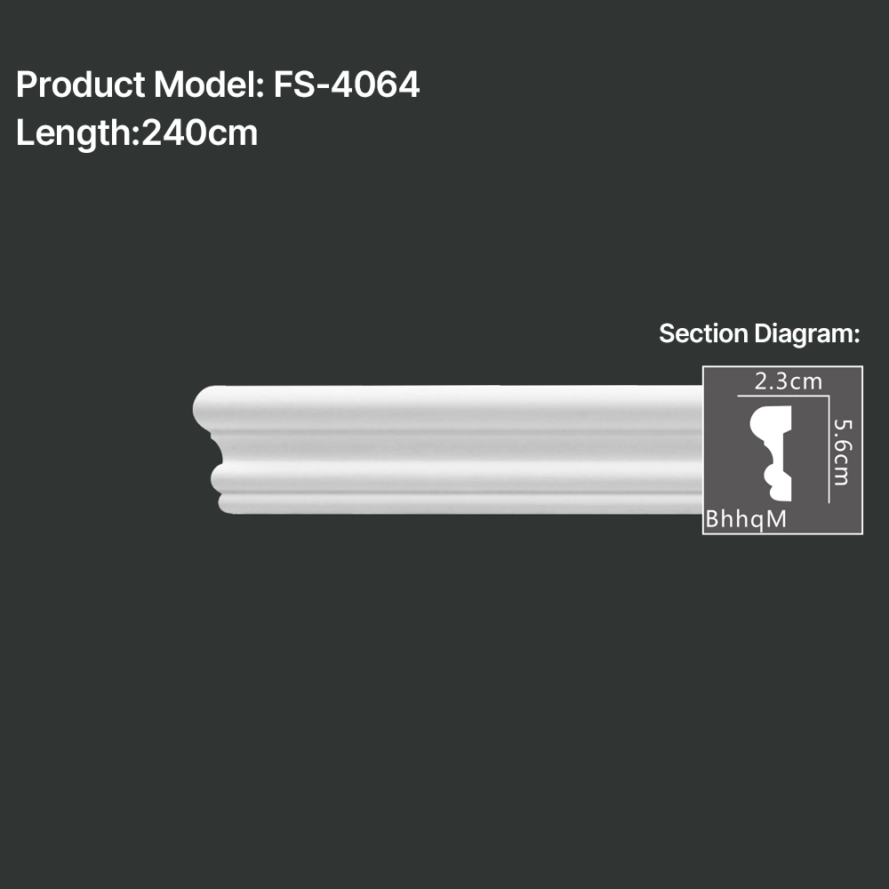 FS-4064 PU Plain Chair Rail Moulding