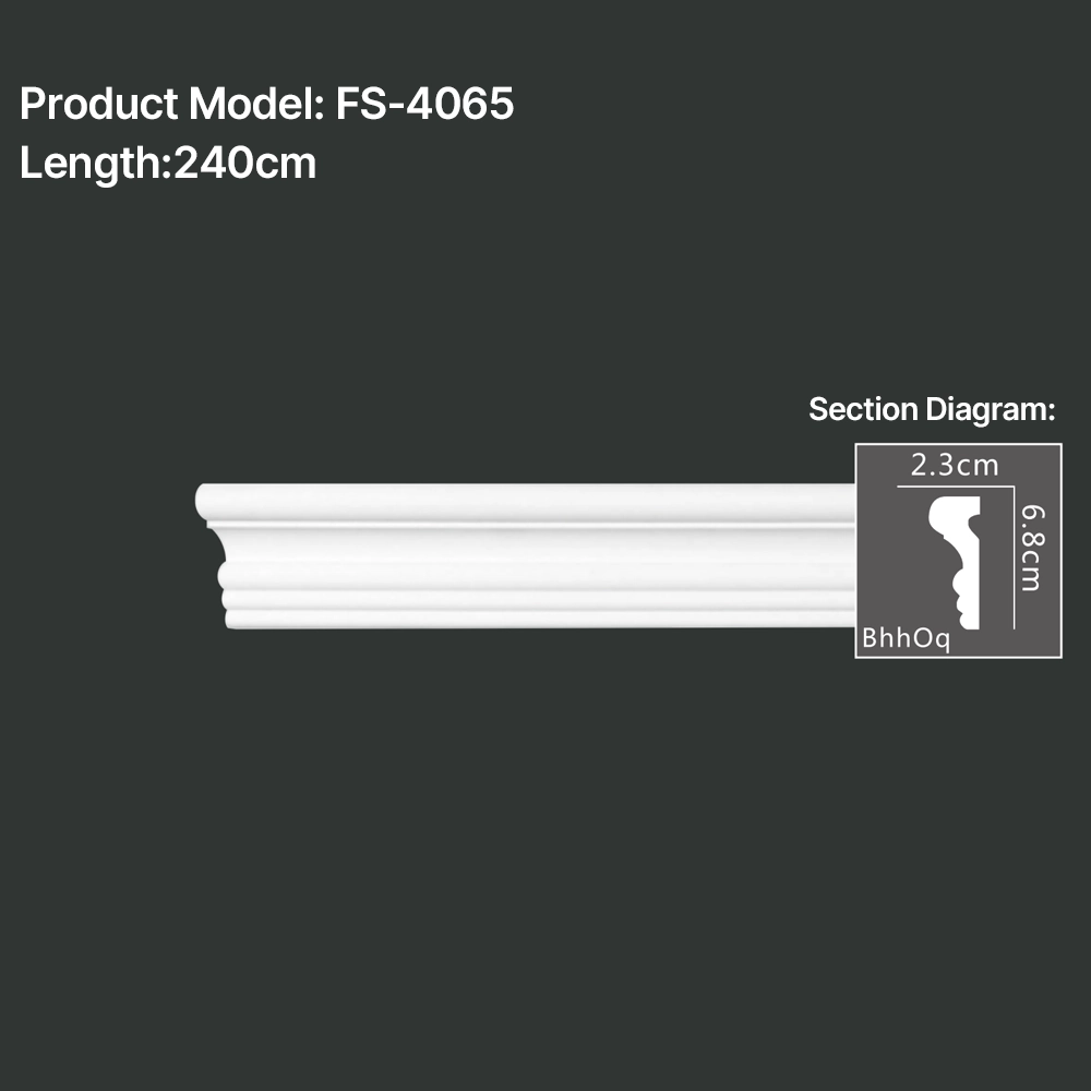 FS-4065 PU Plain Chair Rail Moulding