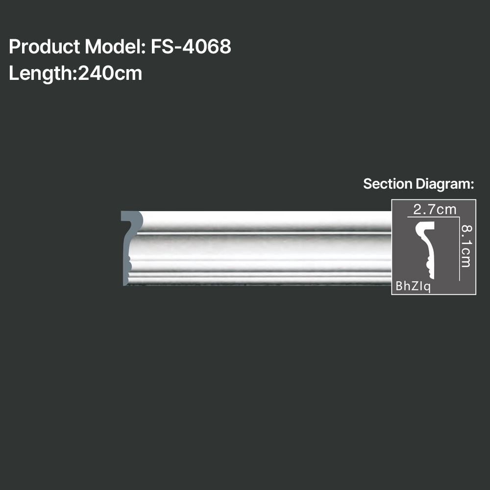 FS-4068 PU Plain Chair Rail Moulding