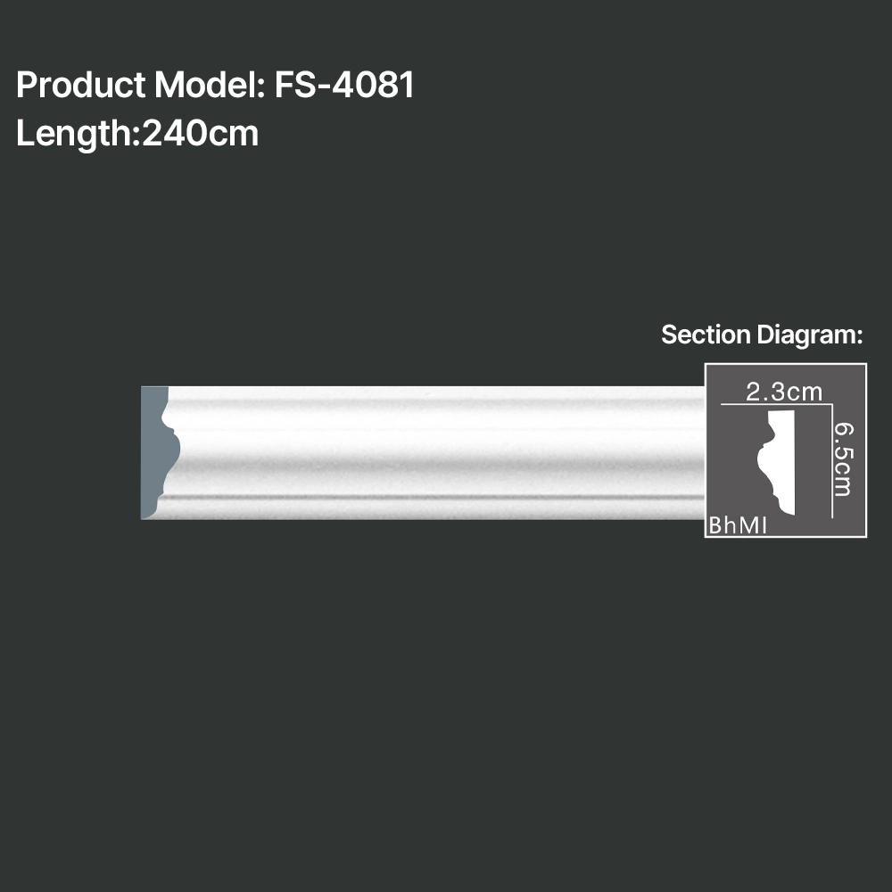 FS-4081 PU Plain Chair Rail Moulding