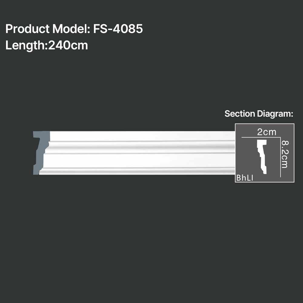 FS-4085 PU Plain Chair Rail Moulding