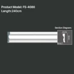 FS-4086 PU Plain Chair Rail Moulding