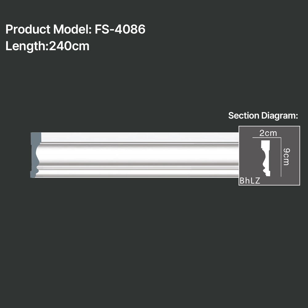 FS-4086 PU Plain Chair Rail Moulding
