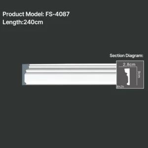 FS-4087 PU Plain Chair Rail Moulding