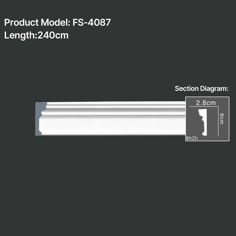 FS-4087 PU Plain Chair Rail Moulding