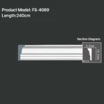 FS-4089 PU Plain Chair Rail Moulding