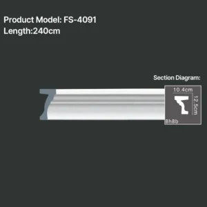 FS-4091 PU Plain Chair Rail Moulding