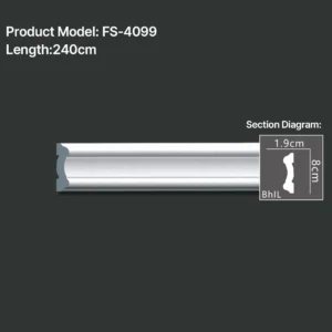 FS-4099 PU Plain Chair Rail Moulding