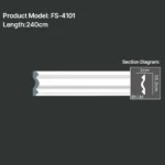 FS-4101 PU Plain Chair Rail Moulding