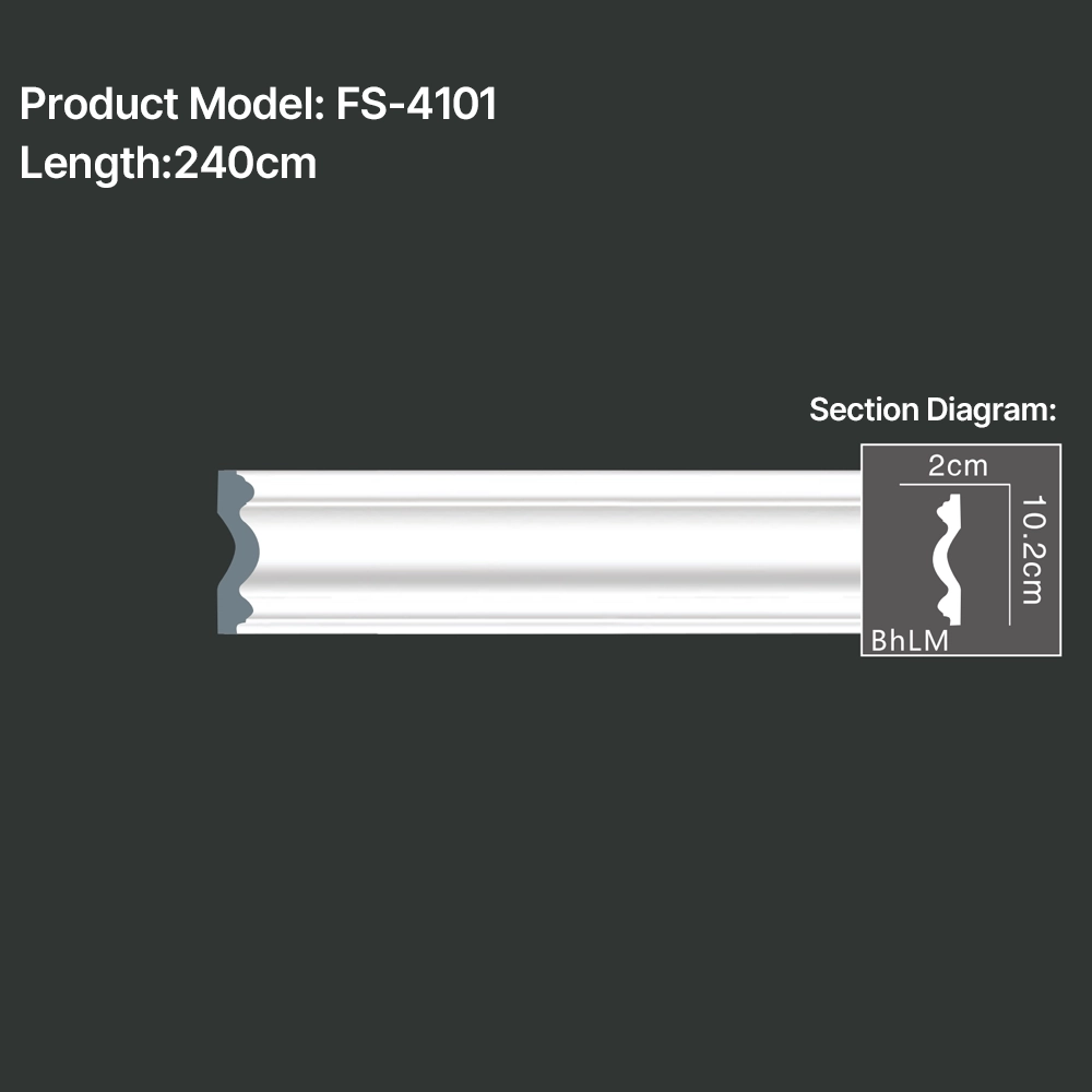 FS-4101 PU Plain Chair Rail Moulding