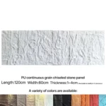 PU continuous pattern faux stone panel for interior and exterior wall decoration