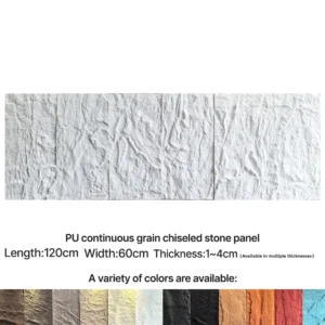 PU continuous pattern faux stone panel for interior and exterior wall decoration