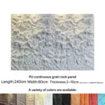 PU continuous pattern faux stone panel for interior and exterior wall decoration