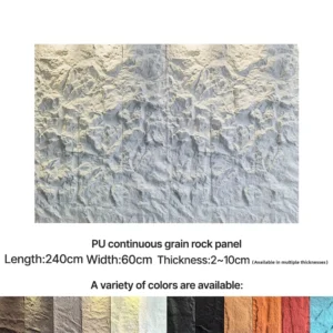 PU continuous pattern faux stone panel for interior and exterior wall decoration
