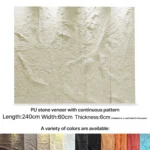 PU continuous pattern faux stone panel for interior and exterior wall decoration