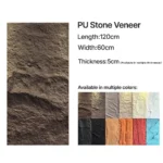 PU faux stone panel for interior and exterior wall decoration