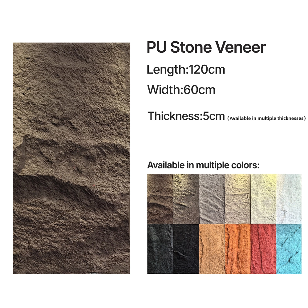 PU faux stone panel for interior and exterior wall decoration