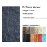 PU faux stone panel for interior and exterior wall decoration