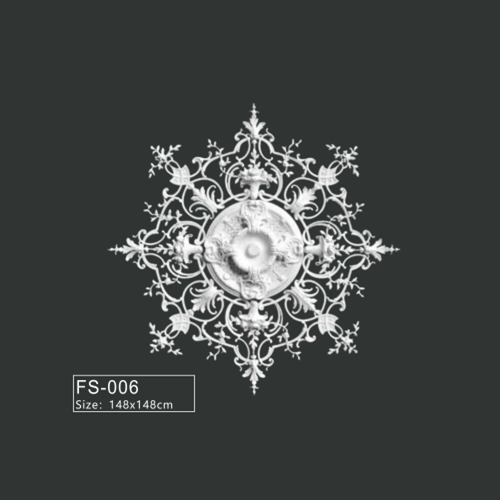 FS-006 PU French decorative ceiling medallion for chandelier and ceiling decoration