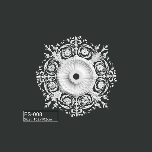 FS-008 PU French decorative ceiling medallion for chandelier and ceiling decoration
