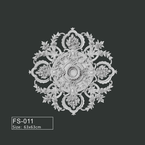 FS-011 PU French decorative ceiling medallion for chandelier and ceiling decoration