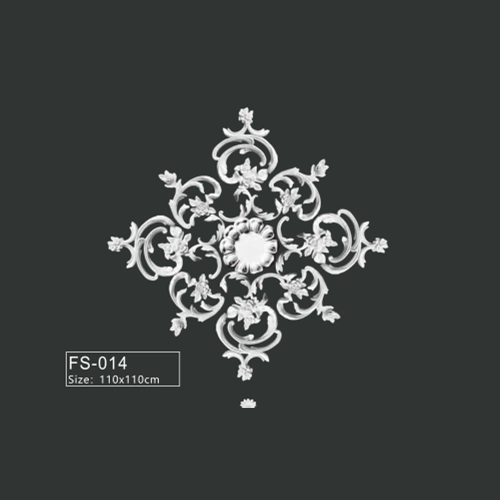 FS-014 PU French decorative ceiling medallion for chandelier and ceiling decoration