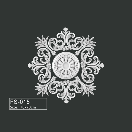 FS-015 PU French decorative ceiling medallion for chandelier and ceiling decoration