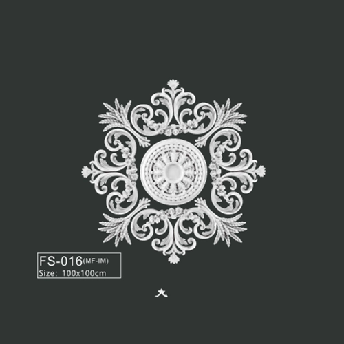 FS-016 PU French decorative ceiling medallion for chandelier and ceiling decoration