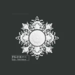 FS-018 PU French decorative ceiling medallion for chandelier and ceiling decoration
