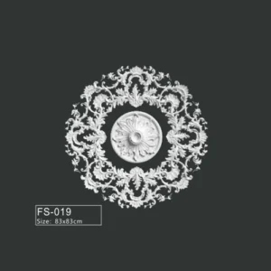 FS-019 PU French decorative ceiling medallion for chandelier and ceiling decoration